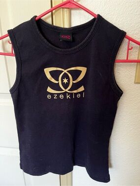Ezekiel Y2K Blue Tank Top with Gold Logo